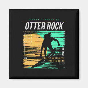 Vintage-Surfen Otter Rock Oregon-Küste Surfer Pa Magnet