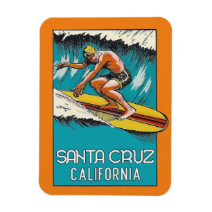 Vintage Surfen Santa Cruz Kalifornien Reise Magnet