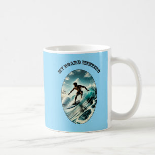 Vintage-Surfen Surfer Reitet auf einer Großen Well Kaffeetasse
