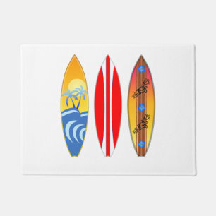 Vintage surfende Surfbretter Fußmatte