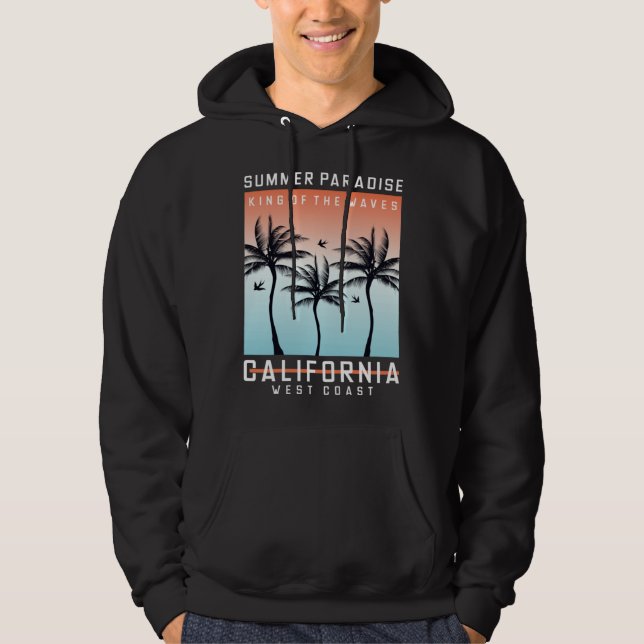 Vintage Surfer Retro Surfing Beach Summer Vacation Hoodie (Vorderseite)