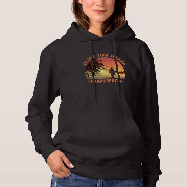 Vintage Surfer Retro Surfing Beach Summer Vacation Hoodie (Vorderseite)