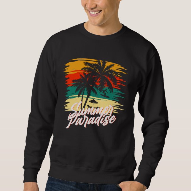 Vintage Surfer Retro Surfing Beach Summer Vacation Sweatshirt (Vorderseite)