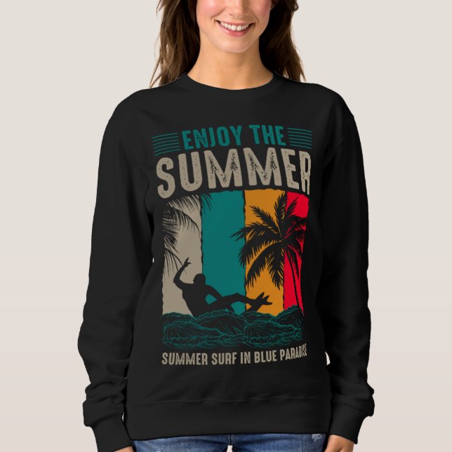 Vintage Surfer Retro Surfing Beach Summer Vacation Sweatshirt (Vorderseite)