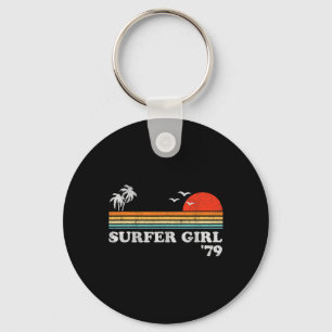 Vintage Surferin Strand Surfen Retro Sonnenunterga Schlüsselanhänger