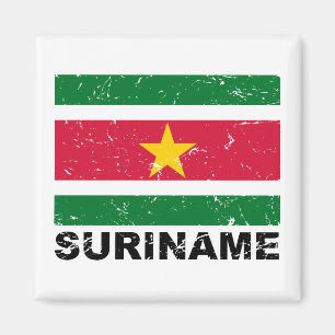Vintage Suriname-Flag Magnet