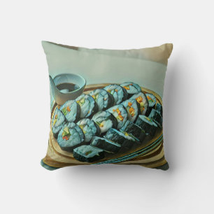 Vintage-Sushi-Kunstwerk Kissen