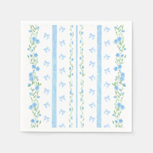 Vintage Süße Blaue Schleife Jungen-Baby-Party Serviette