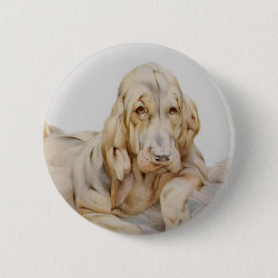 Vintage Süße Bluthunde, Welpen Hunde von EJ Detmol Button