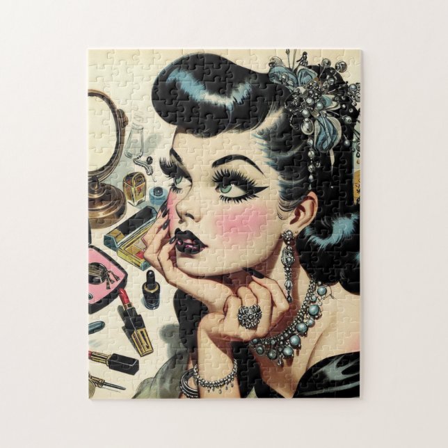Vintage süße Goth Pin Up Puzzle (Vertikal)