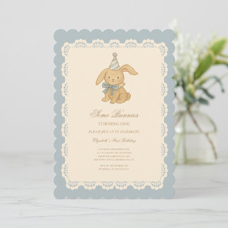 Vintage Süße Häschen-Geburtstagseinladung Einladung