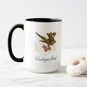 Vintage Süße Helle Farbige Vögel und Blätter Tasse