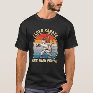 Vintage Süße Katze Ich Liebe Karate Mehr Als Mensc T-Shirt