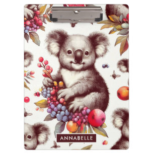 Vintage süße Koala-Malerei nahtlos Klemmbrett