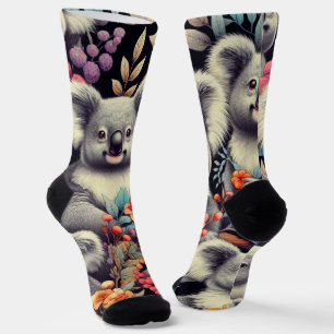 Vintage süße Koala-Malerei Socken