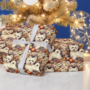 Vintage süße Malteser Geschenkpapier