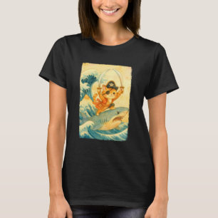 Vintage Süße Piratenkatze Reitet auf Hai Lustiges T-Shirt
