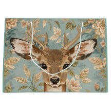 Vintage Süße Rentiere Hirsch Und Blumen Garten