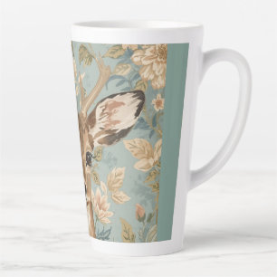 Vintage süße Rentiere und Blumen Garten Milchtasse
