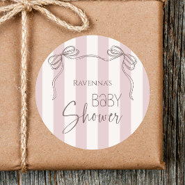 Vintage Süße Röte Schleife Kokette Babyparty Runder Aufkleber