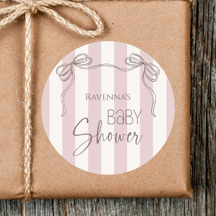 Vintage Süße Röte Schleife Kokette Babyparty Runder Aufkleber