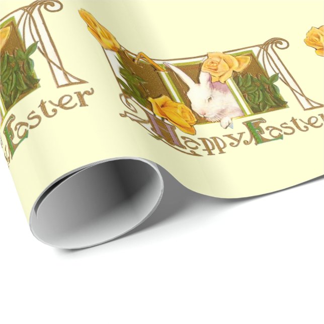 Vintage Süße Tier-Ostern Geschenkpapier (Rolleneckpunkt)