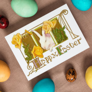 Vintage Süße Tiere Ostern Feiertagskarte