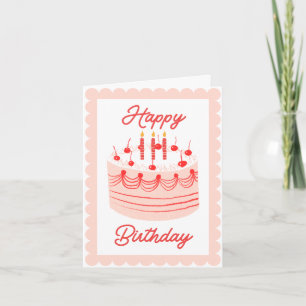 Vintage Süße Torte Happy Birthday-Karte Karte