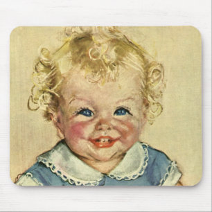 Vintage süßer blonder skandinavischer Babyjunge od Mousepad