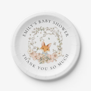 Vintage Süßer Fuchs Danke Jungen Baby Shower Pappteller