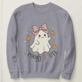 Vintage Süßer Geist-Schleife Halloween-Grafik Sweatshirt