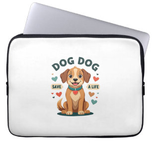 Vintage süßer Rettungshund Rette ein Leben Cartoon Laptopschutzhülle