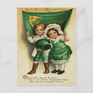 Vintage Süßes Irisches Paar St. Patrick's Day Kart Postkarte