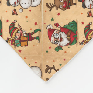 Vintage süßes Weihnachtsmuster Fleecedecke