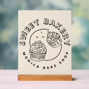 Vintage Süßigkeiten-Bäckerei-Logo Acrylschild