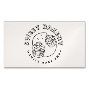 Vintage Süßigkeiten-Bäckerei-Logo Magnetische Visitenkarte