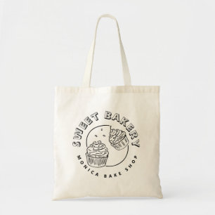 Vintage Süßigkeiten-Bäckerei-Logo Tragetasche