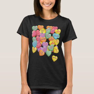 Vintage-Süßigkeiten-Konversationsherzen für Anti-V T-Shirt