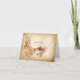 Vintage Süßigkeiten und Blume Dankeskarte