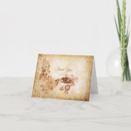 Vintage Süßigkeiten und Blume Dankeskarte