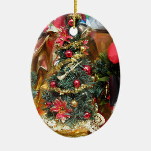 Vintage-Süßigkeitenladen-Weihnachtsbaum-Ornament Keramikornament