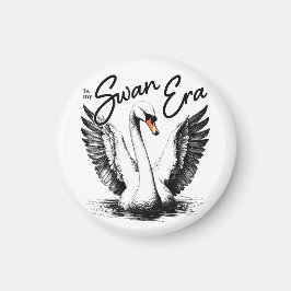 Vintage Swan Era Black Print Magnet