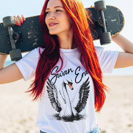 Vintage Swan Era Black Print T-Shirt