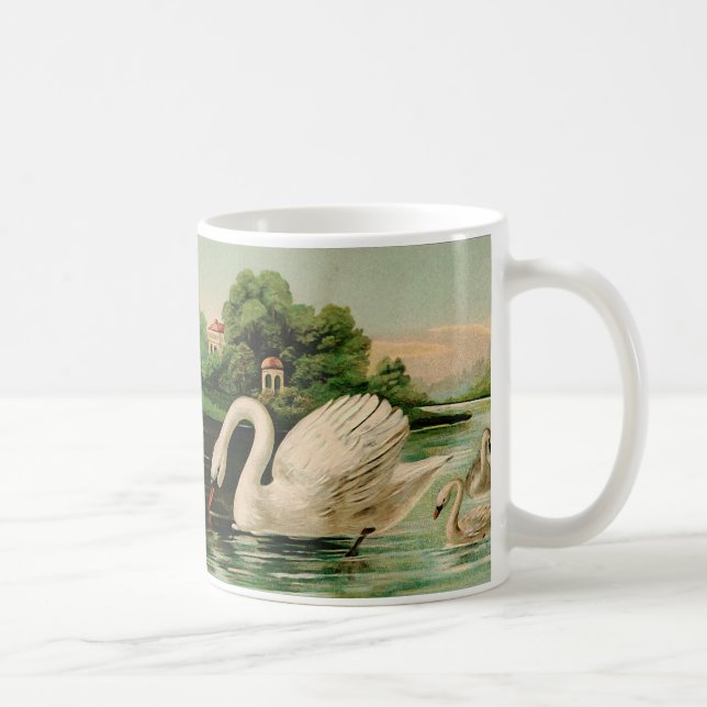 Vintage Swan im Lake Tasse (Rechts)