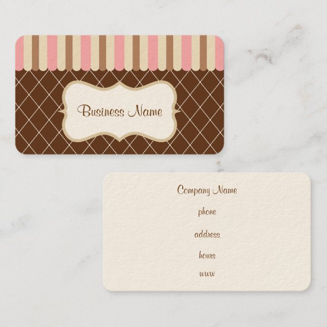 Vintage Sweet Business Card Visitenkarte (Vorne/Hinten)
