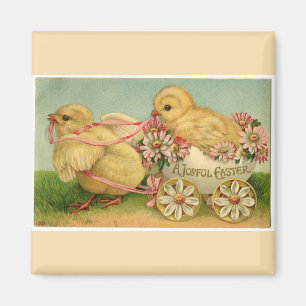 Vintage Sweet Fluffy Chicks Oster Magnet