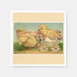 Vintage Sweet Fluffy Chicks Oster Serviette