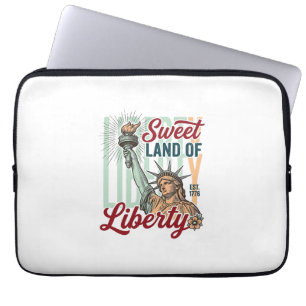 Vintage Sweet Land of Liberty Patriotisches T-Shir Laptopschutzhülle