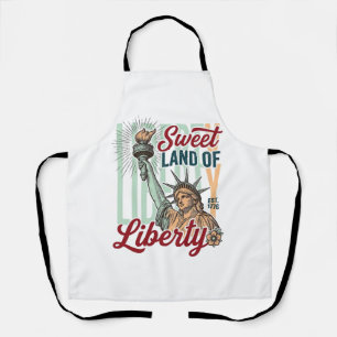 Vintage Sweet Land of Liberty Patriotisches T-Shir Schürze