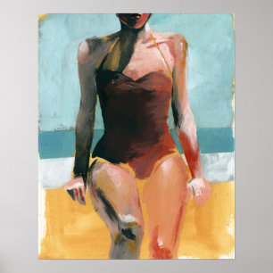 Vintage Swim - Red Swimsuit Poster